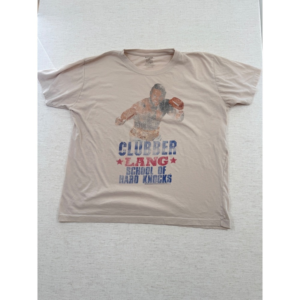 Rocky T-Shirt Mens XL Tan Good Clubber Lang School of Hard Knocks Graphic Tee